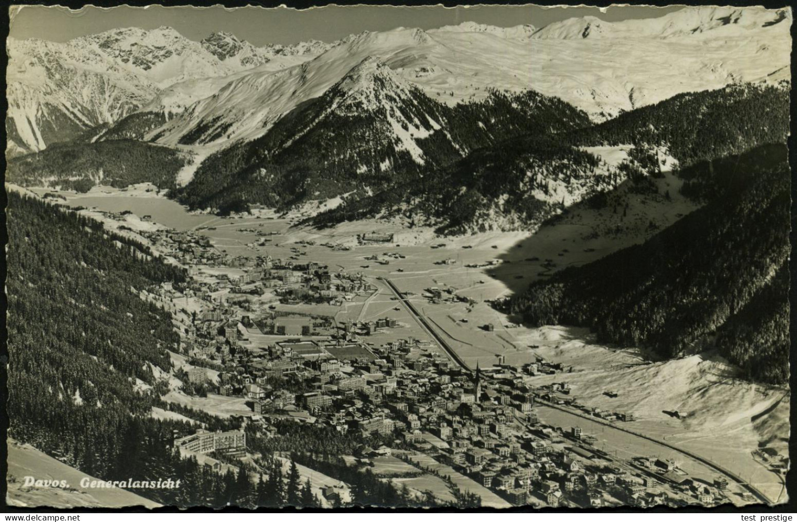 SCHWEIZ 1942 (19.1.) Schw. Feldpost-2K: LAWINENKURSE DER ARMEE/ Feldpost (ohne Datum) Datierte S/w.-Foto-Ak.: Davos, Sel - Clima & Meteorología