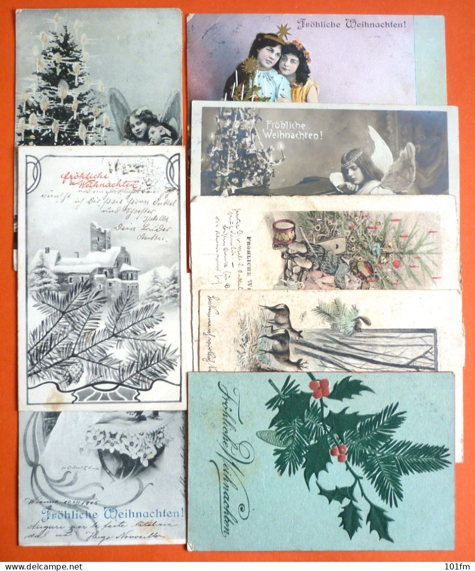 LOT 7 OLD GREETINGS POSTCARDS, ALL USED WITH STAMPS, EXCELLENT CONDITION - Colecciones Y Lotes