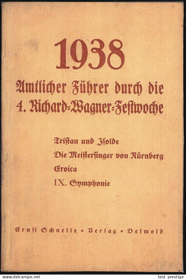 Detmold 1938 (Juni) Orig. Programm-Broschüre "4. Richard-Wagner-Festwoche" Detmold (Taschenbuch-Format, Ernst Schnelle-V - Musique
