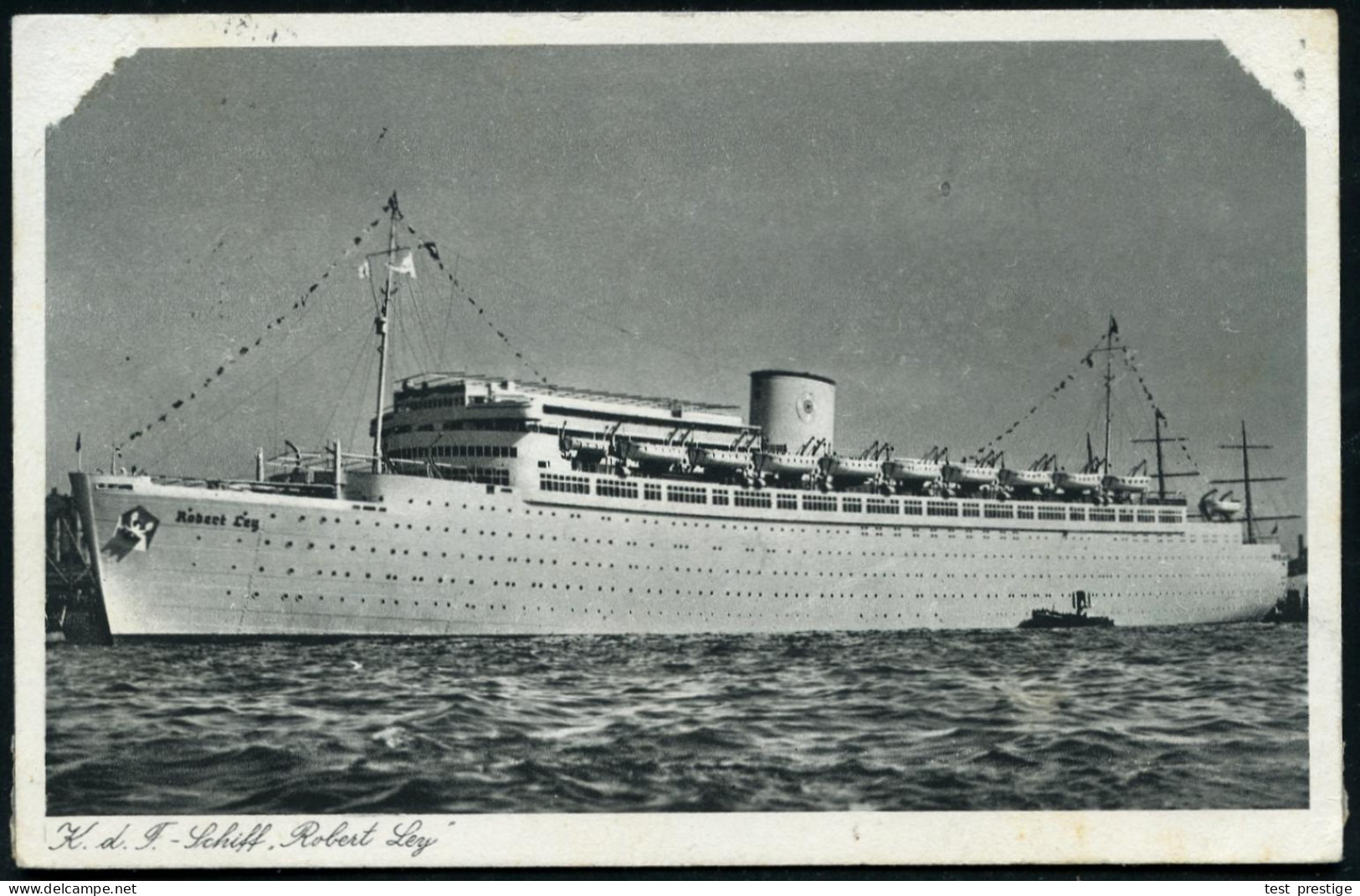 HAMBURG/ Reichstagung/ D.NS-Meinschaft "Kraft Durch Freude" 1939 (20.7.) SSt = Trachten-Tanzpaar (u. NS-Flaggen Etc.) Au - Danse