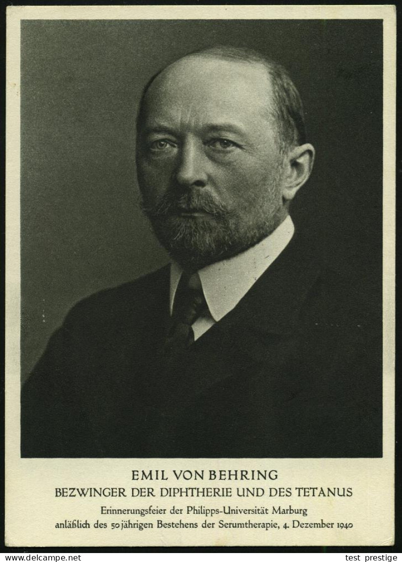 LEVERKUSEN-I.G. WERK/ A/ E V Behring/ Erinnerungsfeier.. 1940 (6.12.) SSt = Hauspostamt I.G.-Werke Leverkusen (Schriftzu - Nobelpreisträger