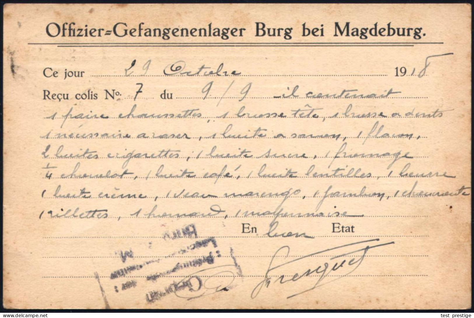 BURG/ *Bz.MAGDEBURG/ B 1918 (2.11./8.11.) 1K-Brücke + Bl.Ra.3: Gefangenenlager/Burg/F.A. + Stummes Dreieck (Wo.18) 2 Kgf - Cruz Roja