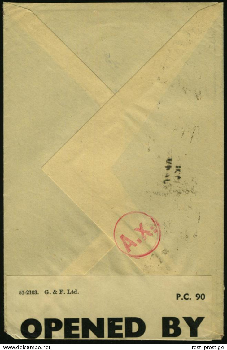 ALGERIEN 1943 (17.1.) MaWellenSt.: ALGER R.P., Paar 2 F. Wappen + Brit. Zensurstreifen: OPENED BY/EXAMINER 2406 (P.C.90) - Red Cross