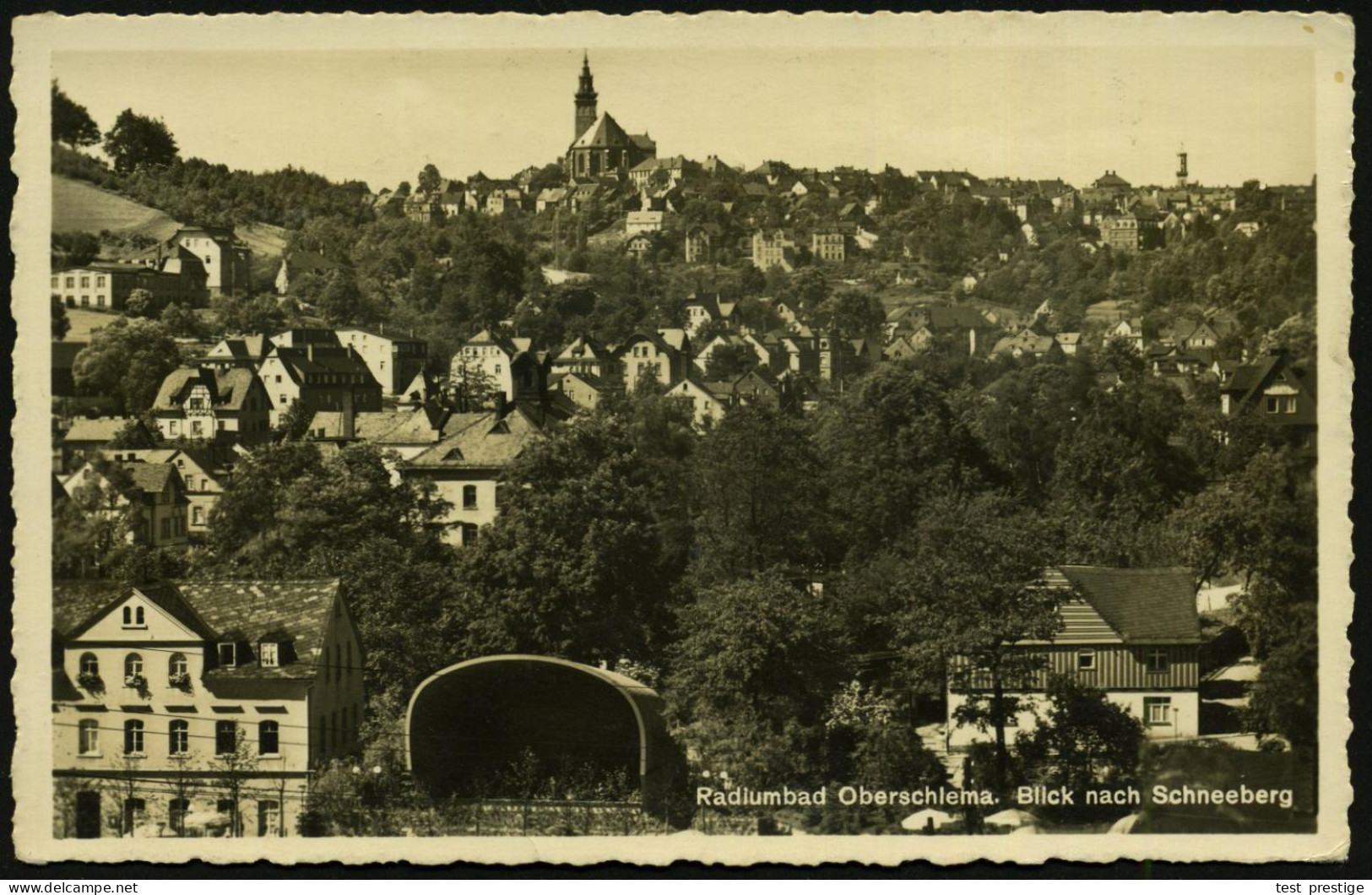 OBERSCHLEMA RADIUMBAD/ A/ Gicht,Rheuma/ Jschias../ Das Stärkste Radiumbad D.Welt.. 1938 (8.9.) MWSt , Klar Gest. S/w.-Fo - Enfermedades