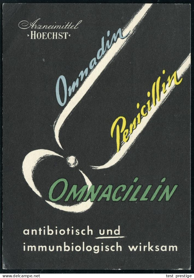 (16) FRANKFURT (MAIN)-HÖCHST 1/ Arzneimittel/ HOECHST 1952 (30.7.) AFS Francotyp, Verkürzte Sondertype Auf Zweifarbiger  - Farmacia