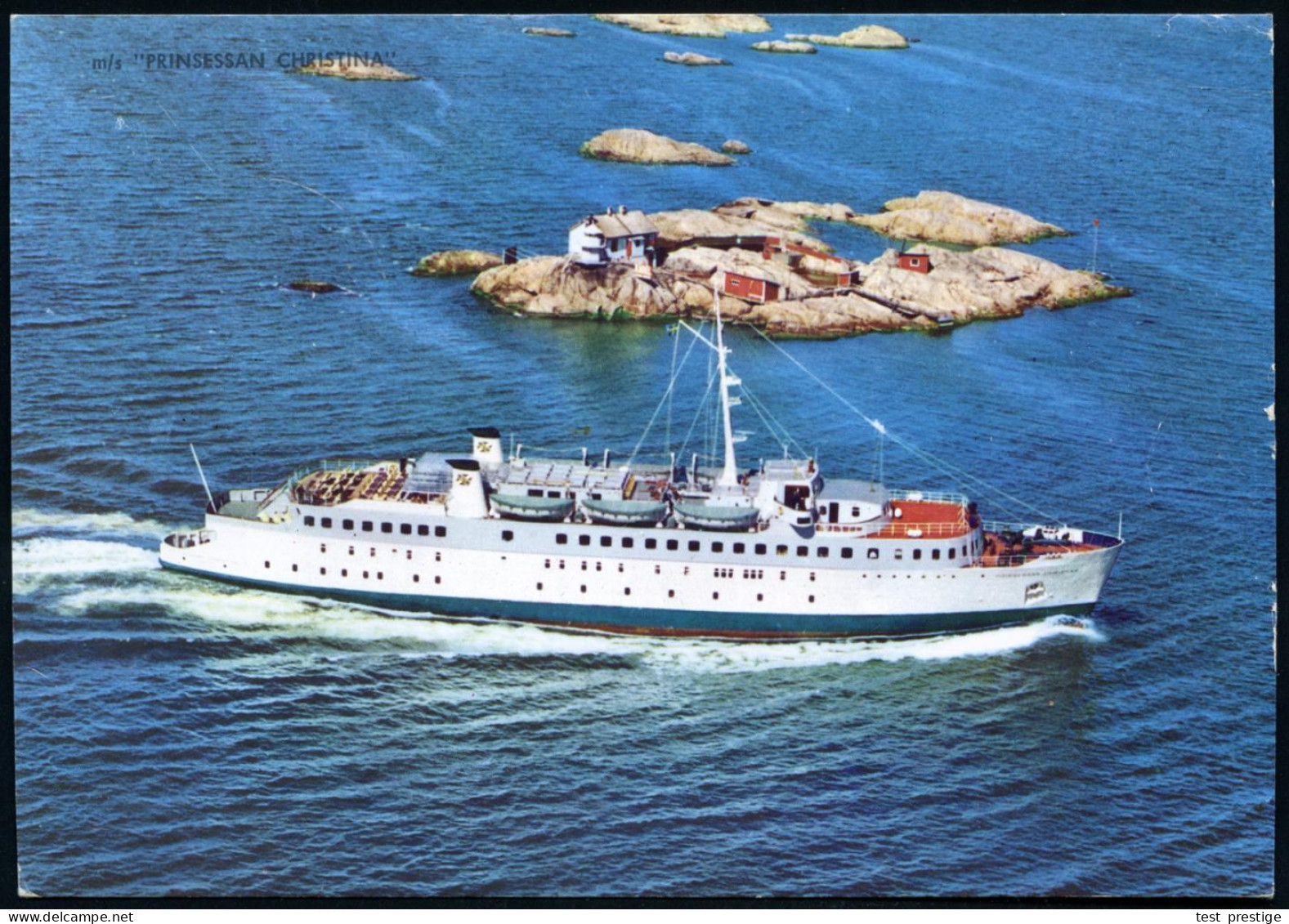 SCHWEDEN 1963 (8.8.) 1K-BPA: GÖTBORG - FREDERIKSHAVN/POSTAD/OMBORD PA/M-S/PRINSESSAN/CHRISTINA (Fähre) Color-Ak. Des Sch - Maritime