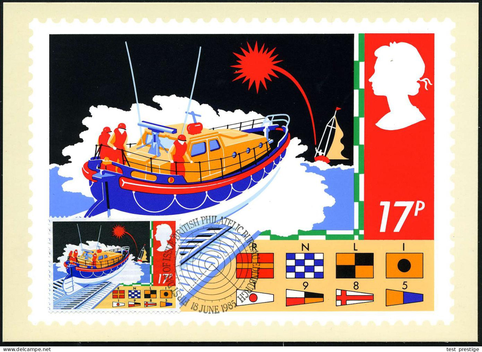 GROSSBRITANNIEN 1985 (18.6.) Sicherheit Auf See, Kompl. Satz + ET-SSt (RADAR) 4 ET-Maximumkarten  (Mi.1031/34) - SEENOTR - Schiffahrt