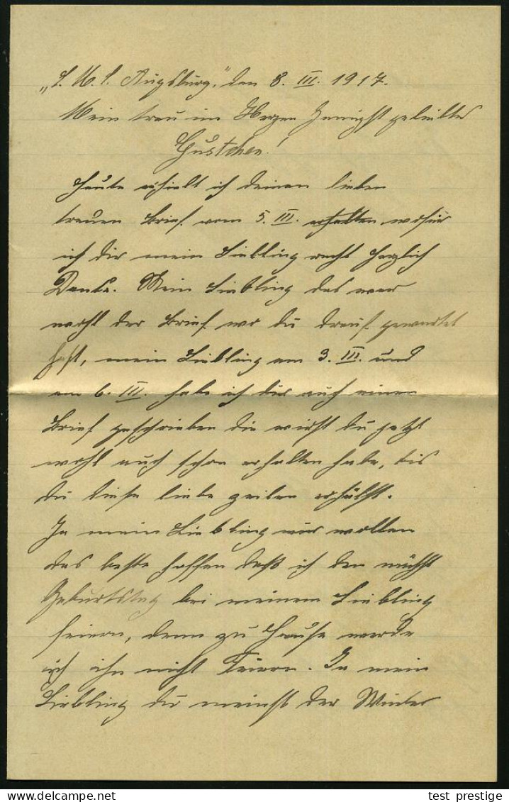 DEUTSCHES REICH 1917 (8.3.) 1K-BPA: KAIS. DEUTSCHE/MARINE-/SCHIFFSPOST/No.2/** = SMS. "Augsburg". Kleiner Kreuzer , Osts - Schiffahrt