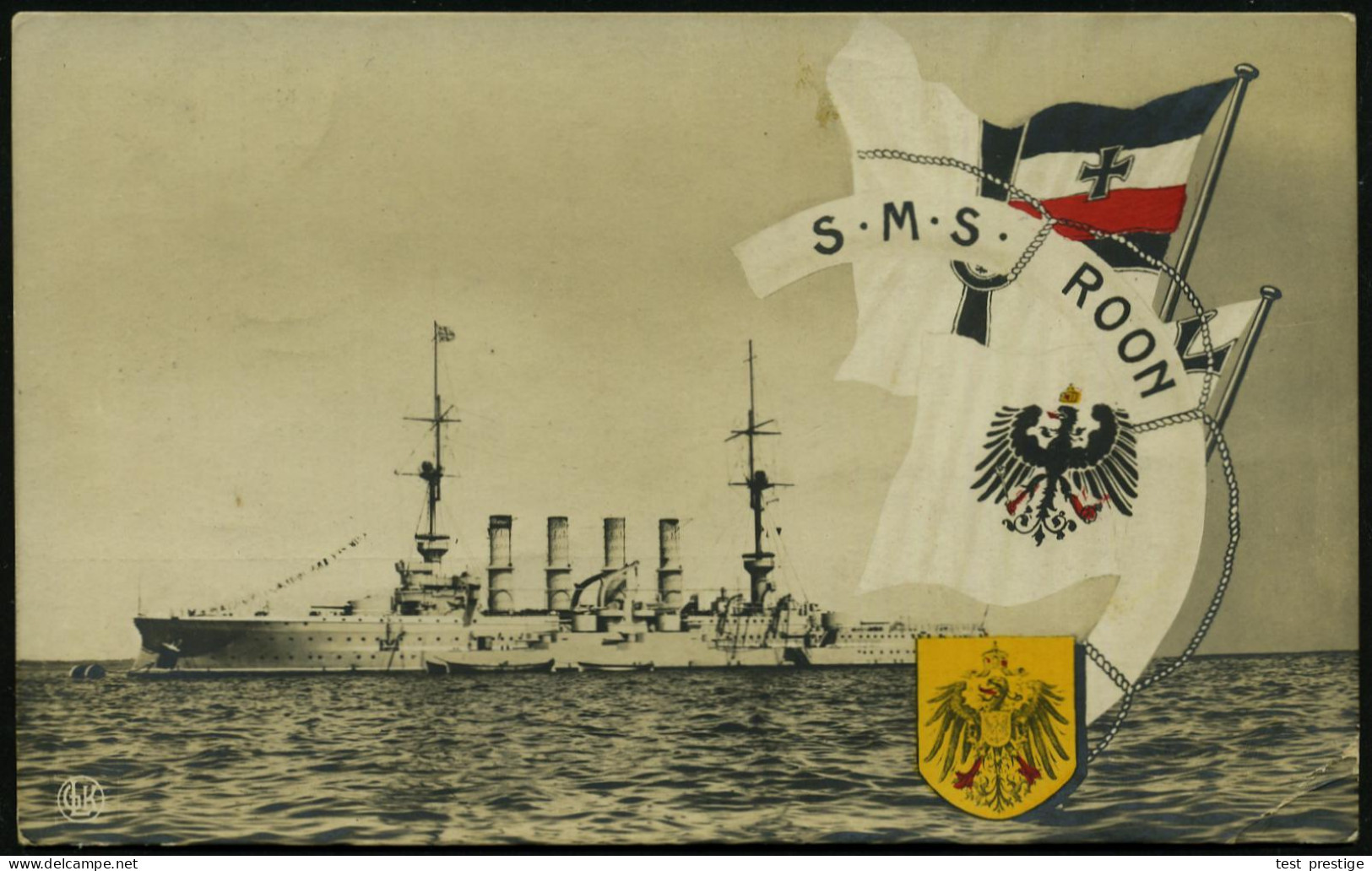 DEUTSCHES REICH 1917 (10.1.) 1K-BPA.: KAIS: DEUTSCHE/MARINE-/SCHIFFSPOST/No 2 A = Gr. Kreuzer, Post-Ausrüstung Von SMS.  - Maritime