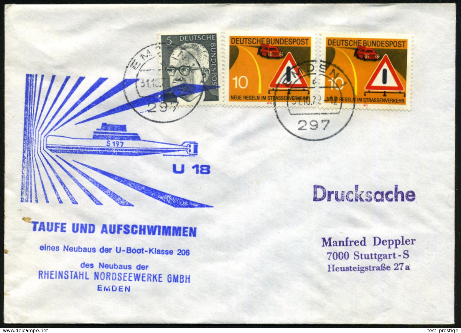 B.R.D. 1967/84 32 verschiedene U-Boot-Briefstempel, dabei sehr viele Taufen/Aufschimmen bzw. Indienststellungen von "U 1