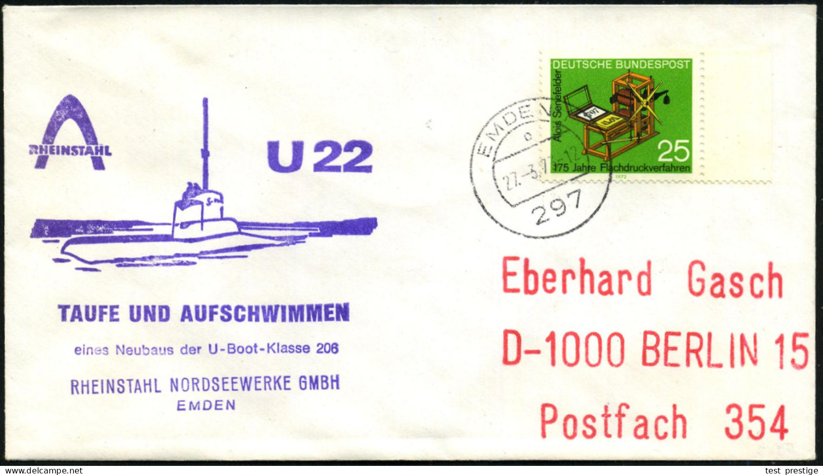 B.R.D. 1967/84 32 verschiedene U-Boot-Briefstempel, dabei sehr viele Taufen/Aufschimmen bzw. Indienststellungen von "U 1