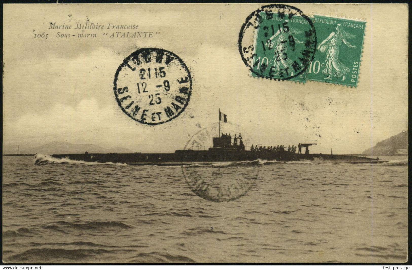 FRANKREICH 1910/25 (ca.) 5 Verschiedene S/w.-Foto-Ak.: U-Boote: "L'Anguille", "Aréthuse", "Argonaute", "Artémis" U. "Ata - Submarines