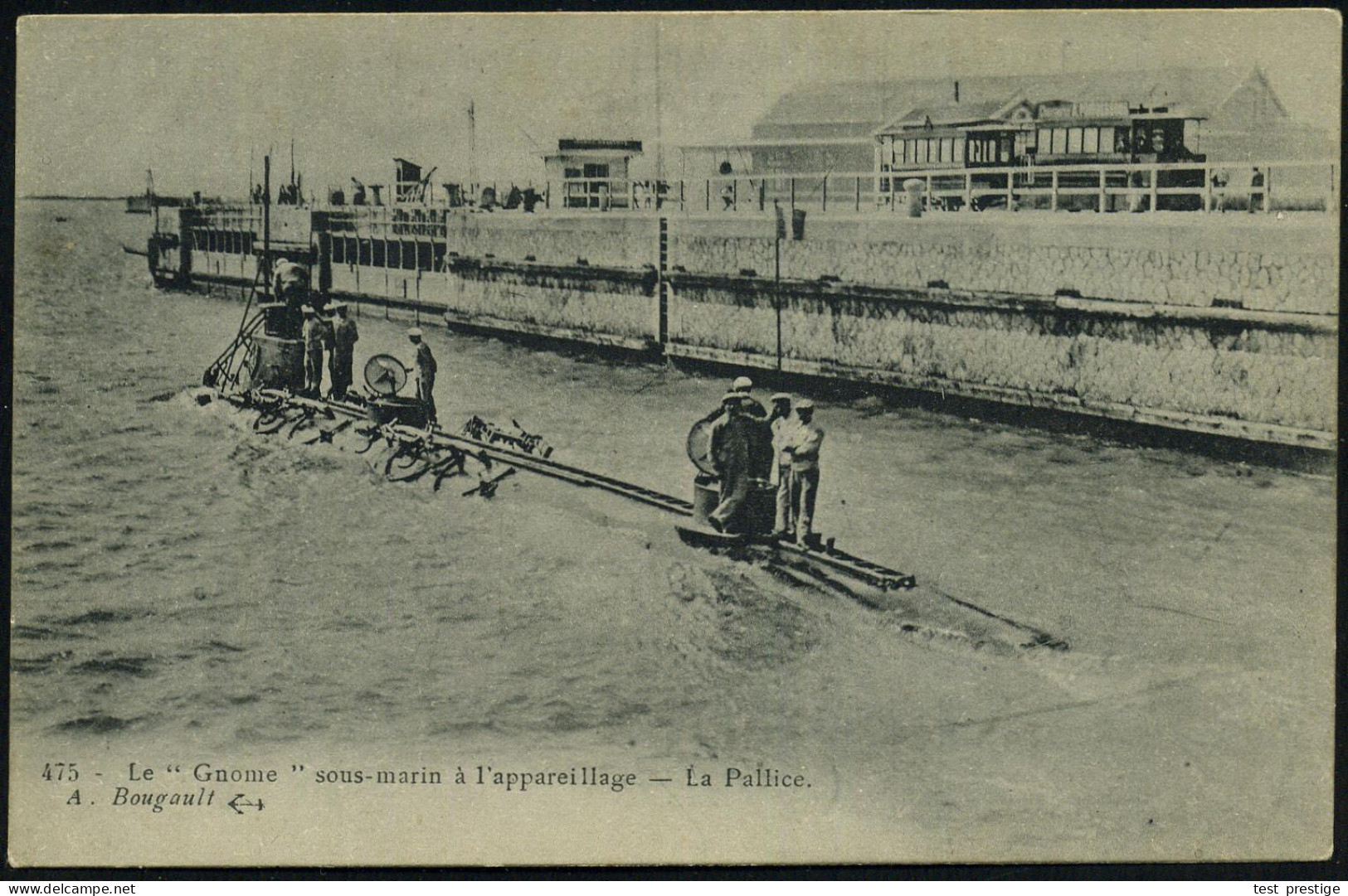 FRANKREICH 1900/18 (7.10.) 6 Verschiedene S/w.-Foto-Ak. U-Boote: "Gay-Lusac", "Germinal", "Gnome", "Gustave Zédé" U. 2x  - Sous-marins