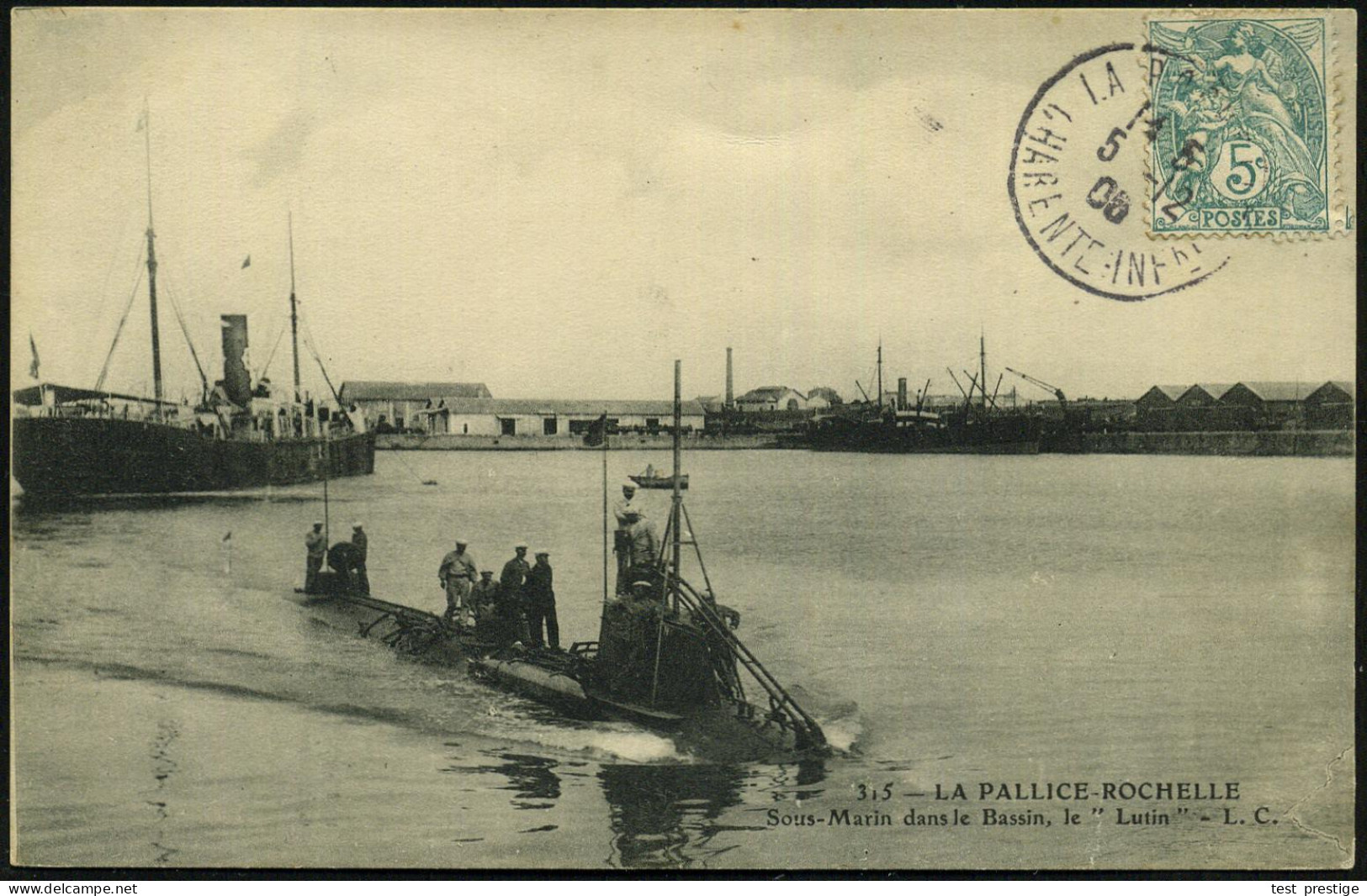 FRANKREICH 1905/14 4 Verschiedene S/w.-Foto-Ak.: U-Boot-Hafen La Pallice - Rochefort Mit Div. U-Booten , 2x Gebr. (1x Al - U-Boote