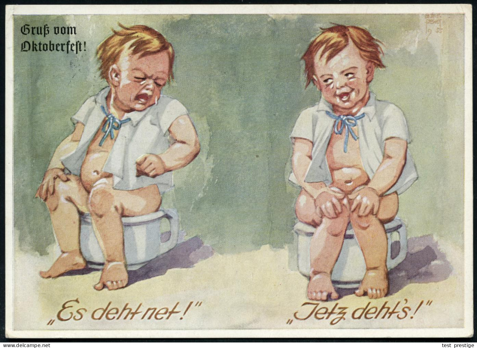 (13b) MÜNCHEN/ C/ OKTOBERFEST 1957 (26.9.) SSt ("Kindl" Mit Bierglas) + HdN: OKTOBERFEST , Klar Gest. Oktoberfest-Humor- - Sin Clasificación