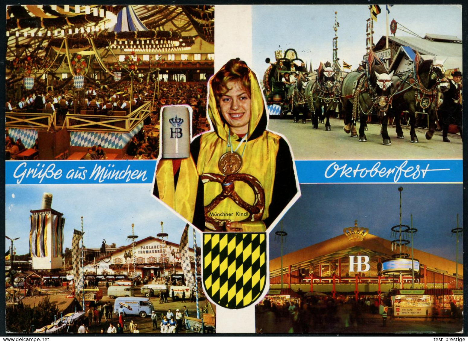 8000 MÜNCHEN 2/ 19.9.-4.10.87/ Oktoberfest.. 1987 (19.9.) SSt = Turm Aus Bierkrügen , Color-Foto-Ak.: Grüße Aus München  - Non Classés