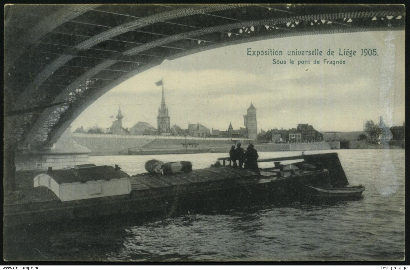 BELGIEN 1905 (1.6.) 1K-SSt: LIEGE/ EXPOSITION Klar Auf Expo-Sonder-Kt. (rs. Expo-Ansicht Vom Pont Fragnée) Vs. Ausst.-Lo - Otros & Sin Clasificación