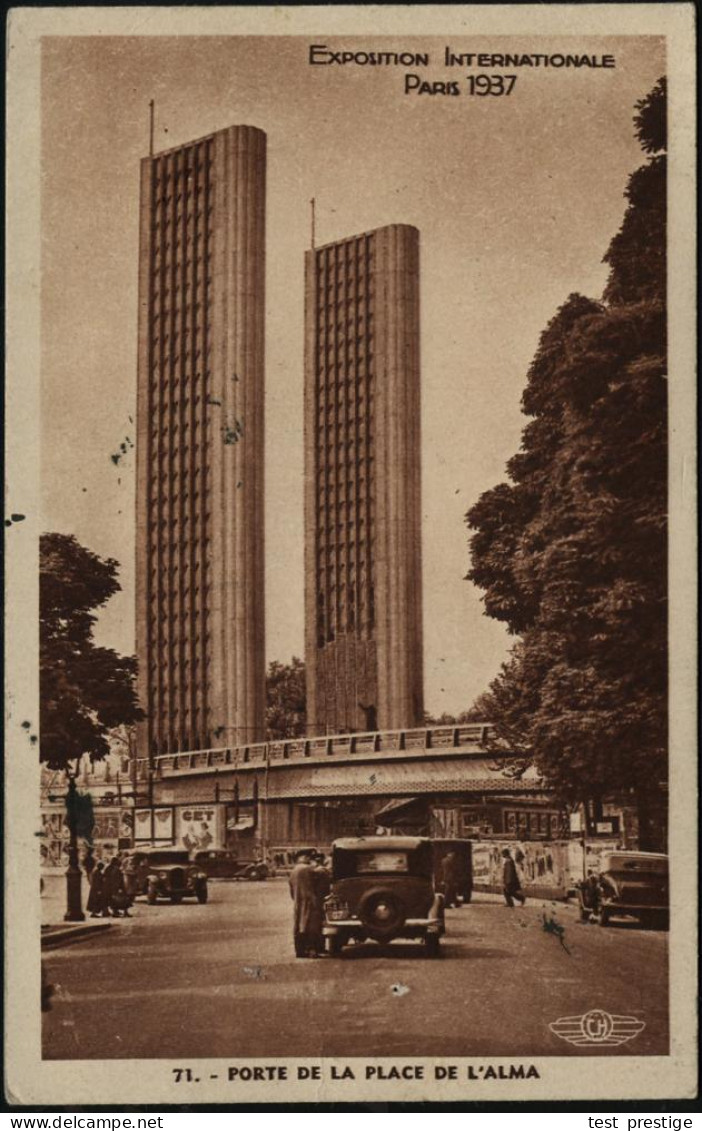 FRANKREICH 1937 (11.8.) SSt.: PARIS/ *EXPOSITION DE 1937* 2x Auf EF 1,50 F. Expo 1937, Klar Gest. Flp.-Sonder-Kt.: Expo  - Autres & Non Classés