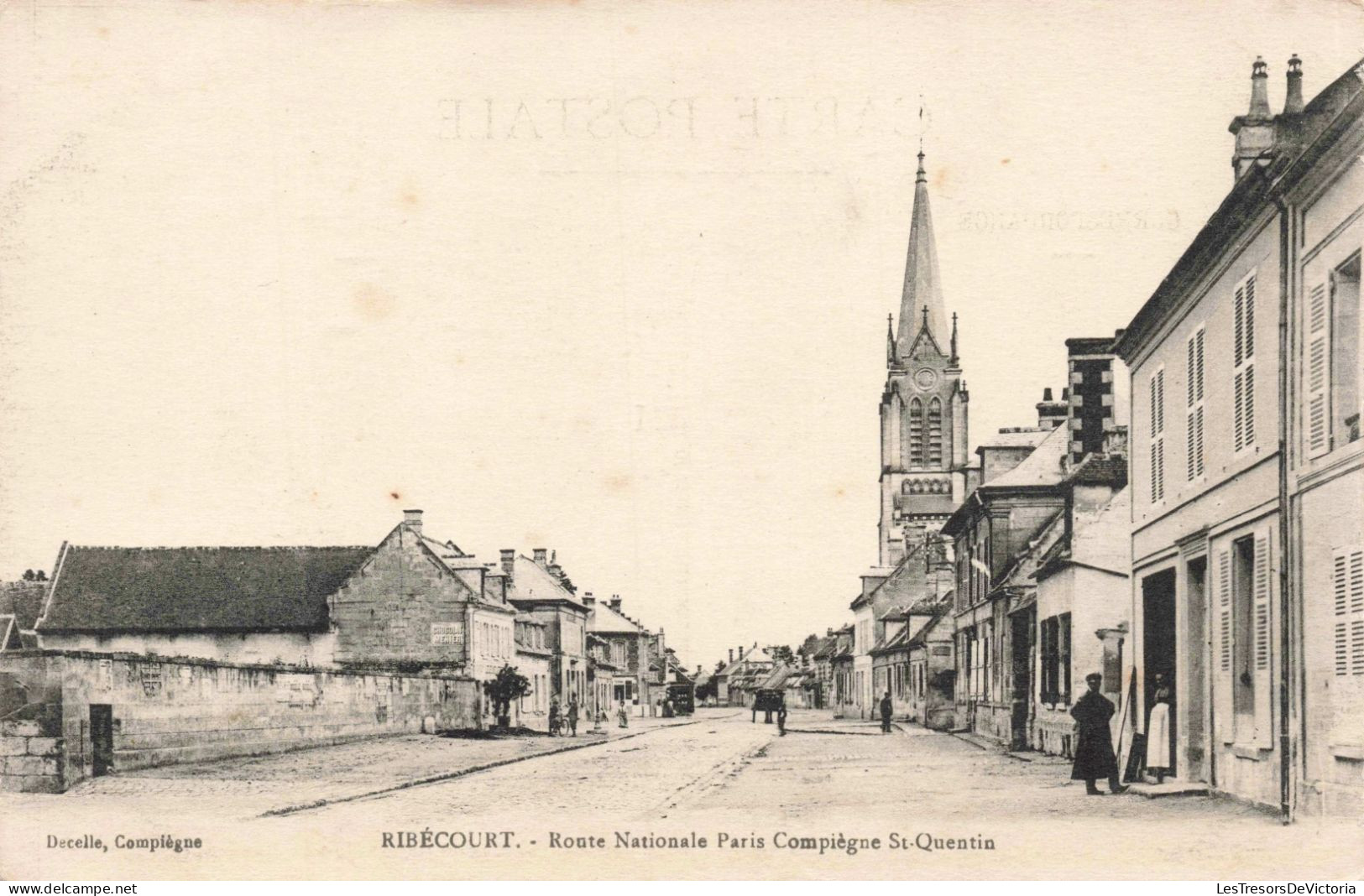 FRANCE - Ribécourt - Route Nationale Paris Compiègne St Quentin - Carte Postale Ancienne - Ribecourt Dreslincourt