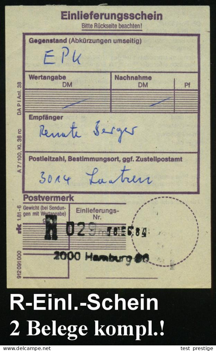 2000 HAMBURG 36/ XIXe/ Congrès UPU.. 1984 (18.6.) SSt Auf PP 60 Pf. Burgen: Post- U. Telegraphengebäude Hamburg 1882 (Mi - UPU (Union Postale Universelle)