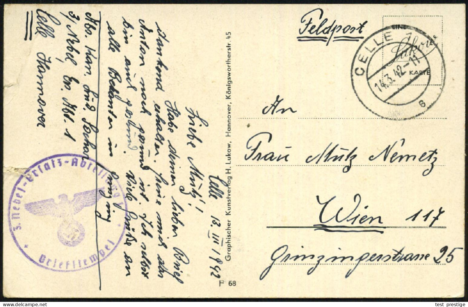 Celle 1 1941/42 MWSt.: CELLE 1/h/Weihnachts-/u.Neujahrspost/frühzeitig/einliefern! Bzw. 2K: CELLE 1/e + Viol 1K-HdN: 1.  - Other & Unclassified