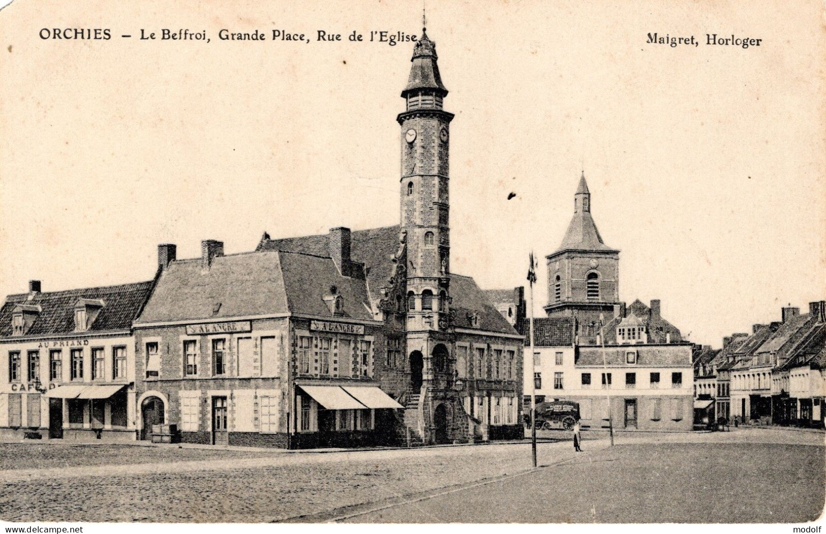 CPA - 59 - Orchies - Beffroi, Grande Place, Rue De L'Eglise - Orchies