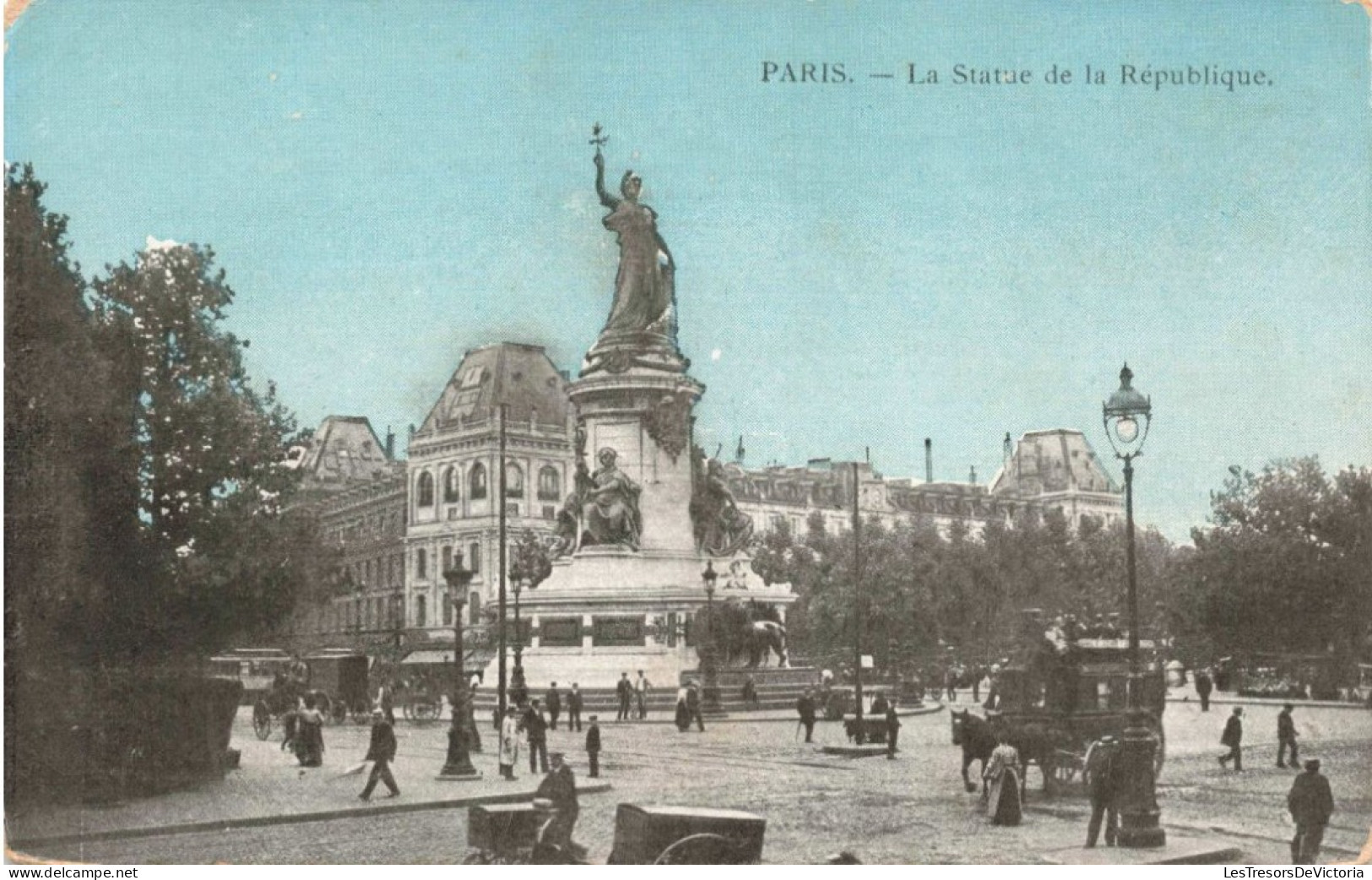 FRANCE - Paris - La Statue De La République - Animé - Colorisé - Carte Postale Ancienne - Standbeelden