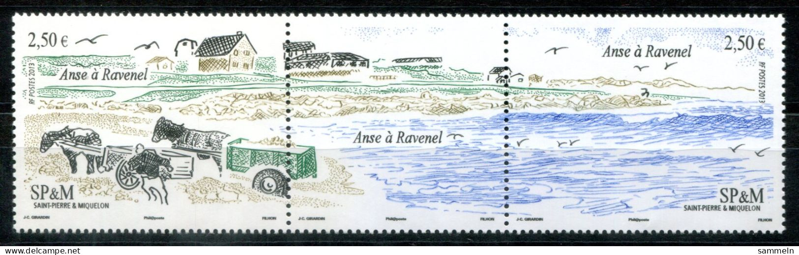 SAINT PIERRE & MIQUELON 1186-1187 ZWS Mnh - Landschaften, Landscapes, Paysages, Pferd, Horse, Cheval - Unused Stamps