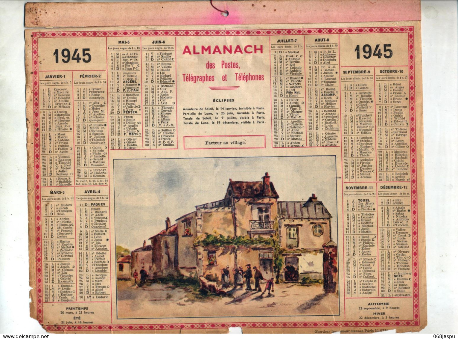 Partie Almanach 1945 - Grand Format : 1941-60