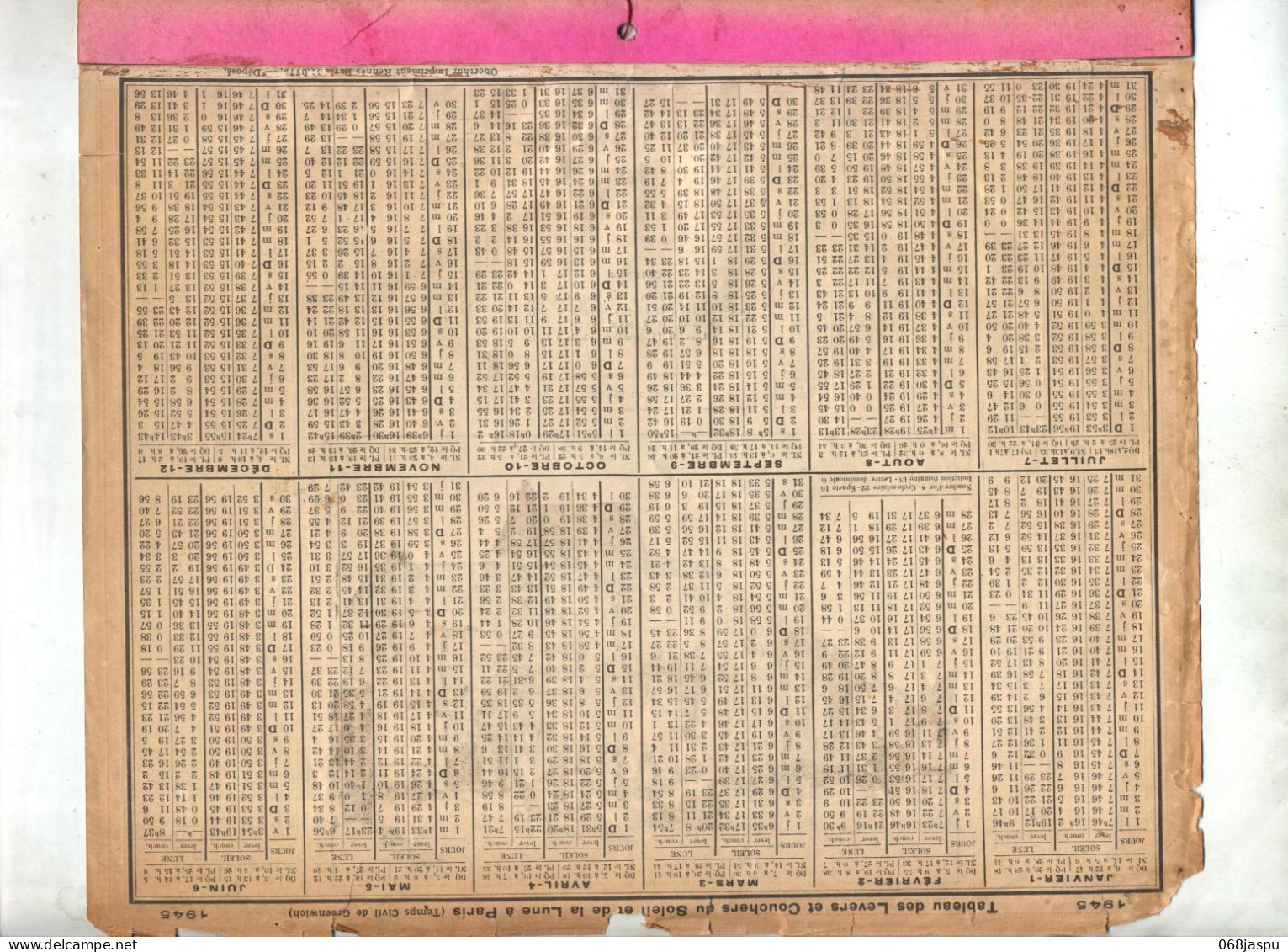 Partie Almanach 1945 - Grand Format : 1941-60