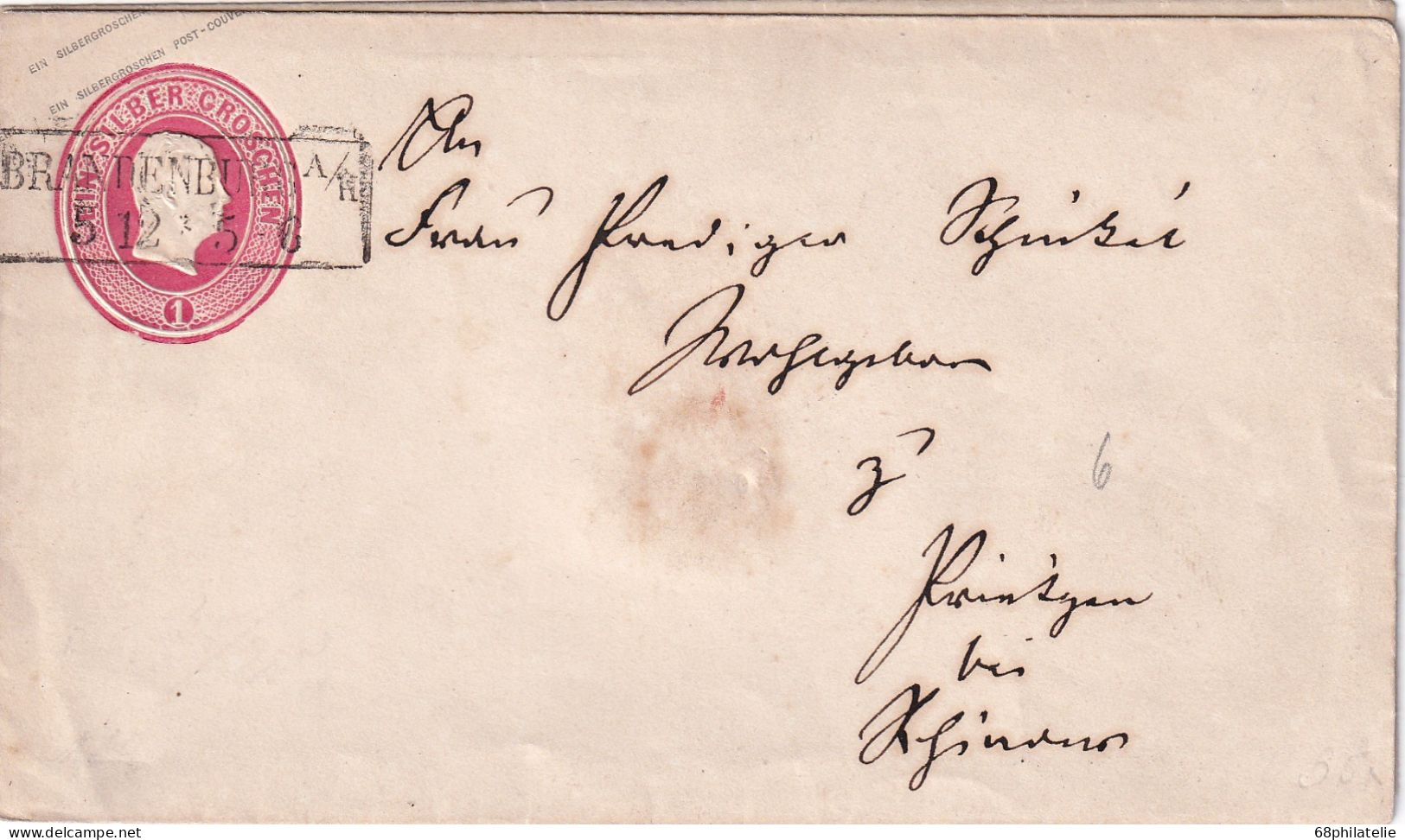 ALLEMAGNE PRUSSE ENTIER POSTAL DE BRANDENBURG - Postal  Stationery