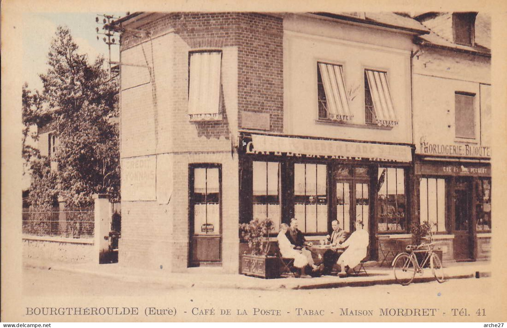 CPA - 27 - BOURTHEROULDE - Café De La Poste - Bourgtheroulde
