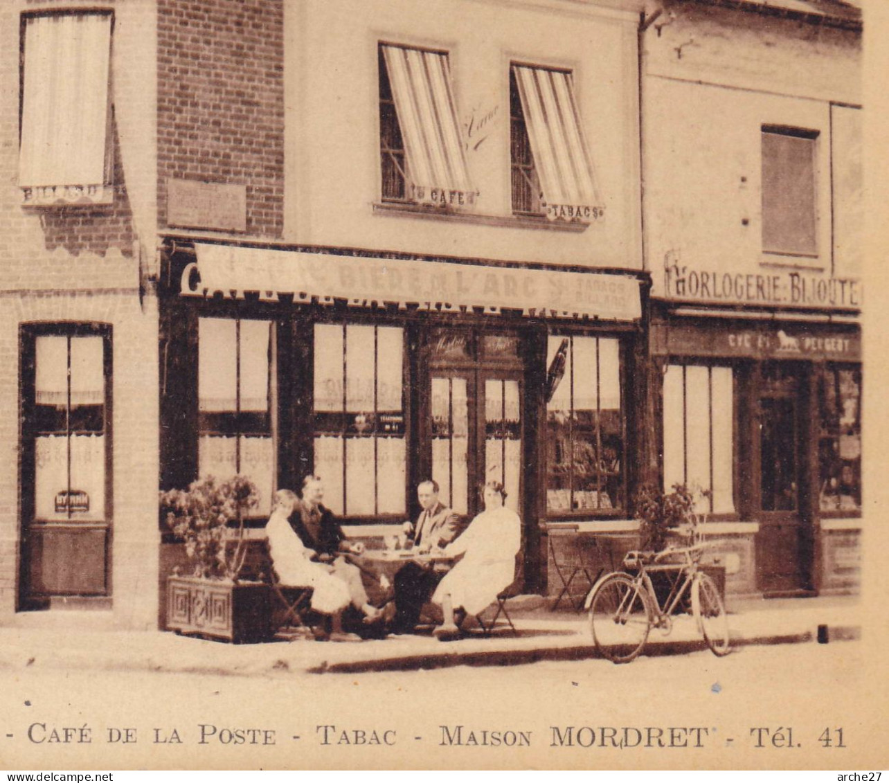 CPA - 27 - BOURTHEROULDE - Café De La Poste - Bourgtheroulde