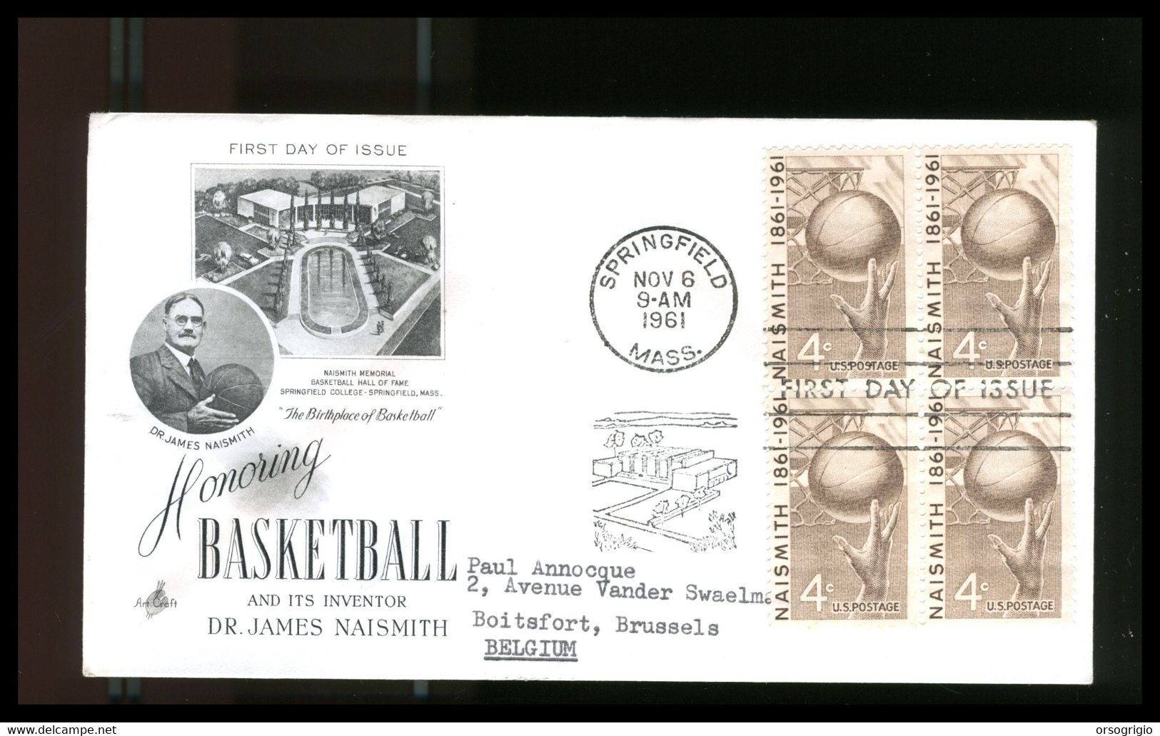 USA - FDC 1961 - BASKET BALL - 1961-1970