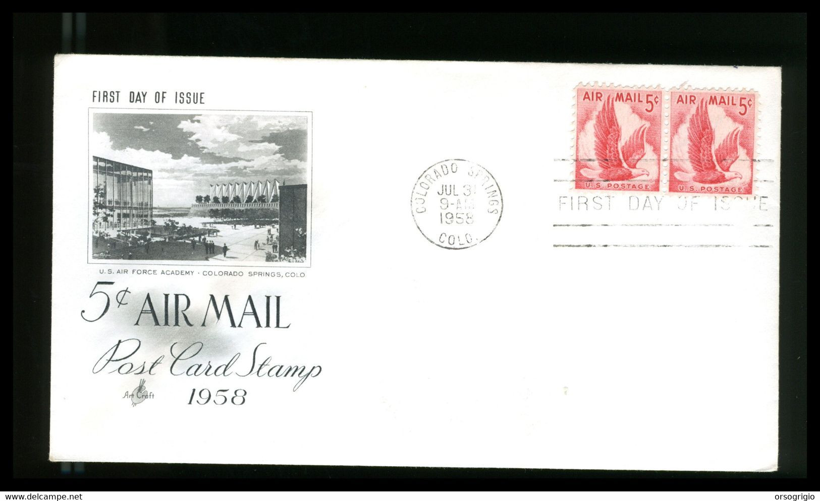 USA - FDC 1958 - AIR MAIL STAMP  5 Cent - 1951-1960
