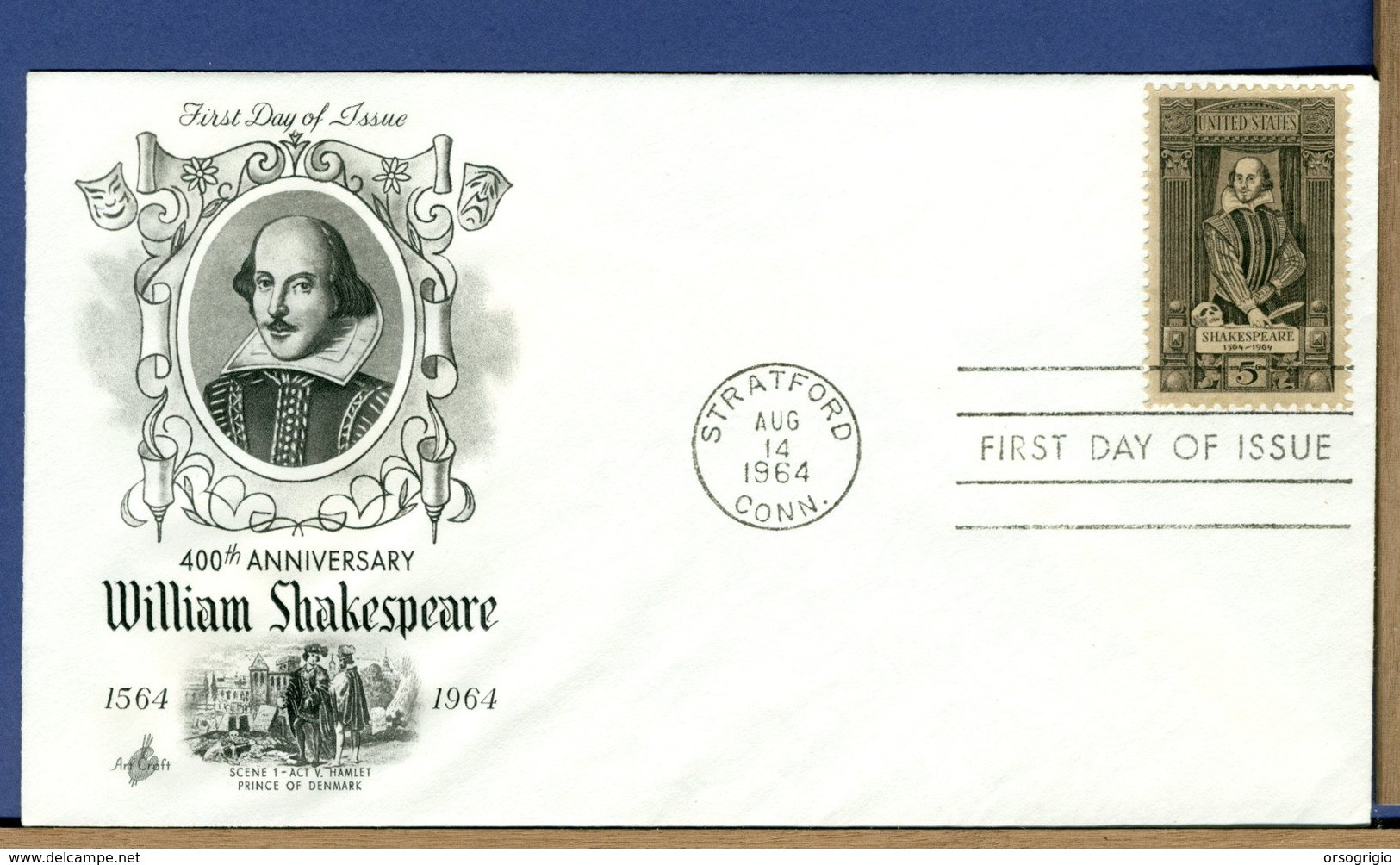 USA - FDC 1964 - WILLIAM  SHAKESPEARE - 1961-1970