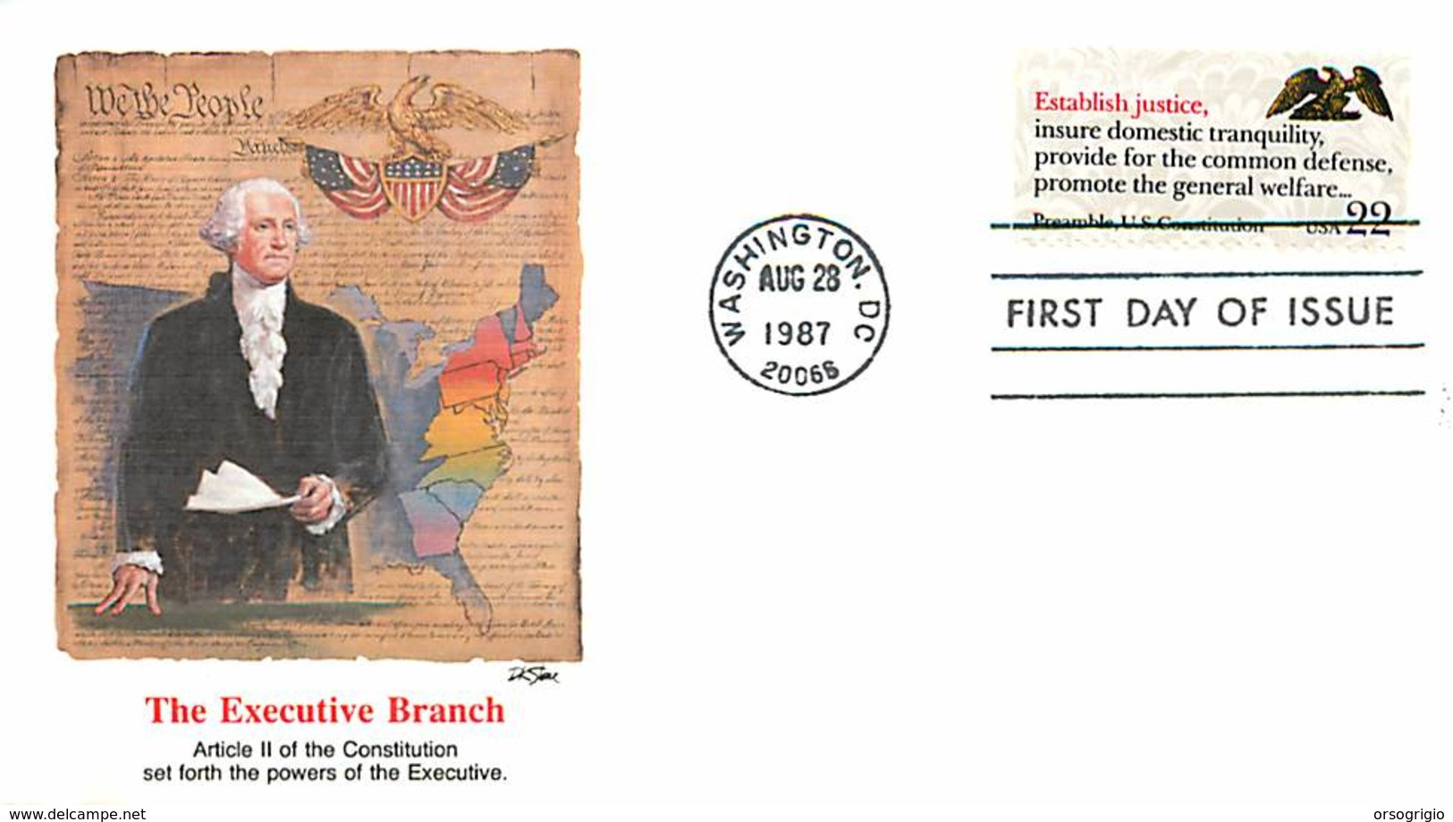 USA - FDC - 1987  WASHINGTON - THE BRANCH CONSTITUTION - 1981-1990
