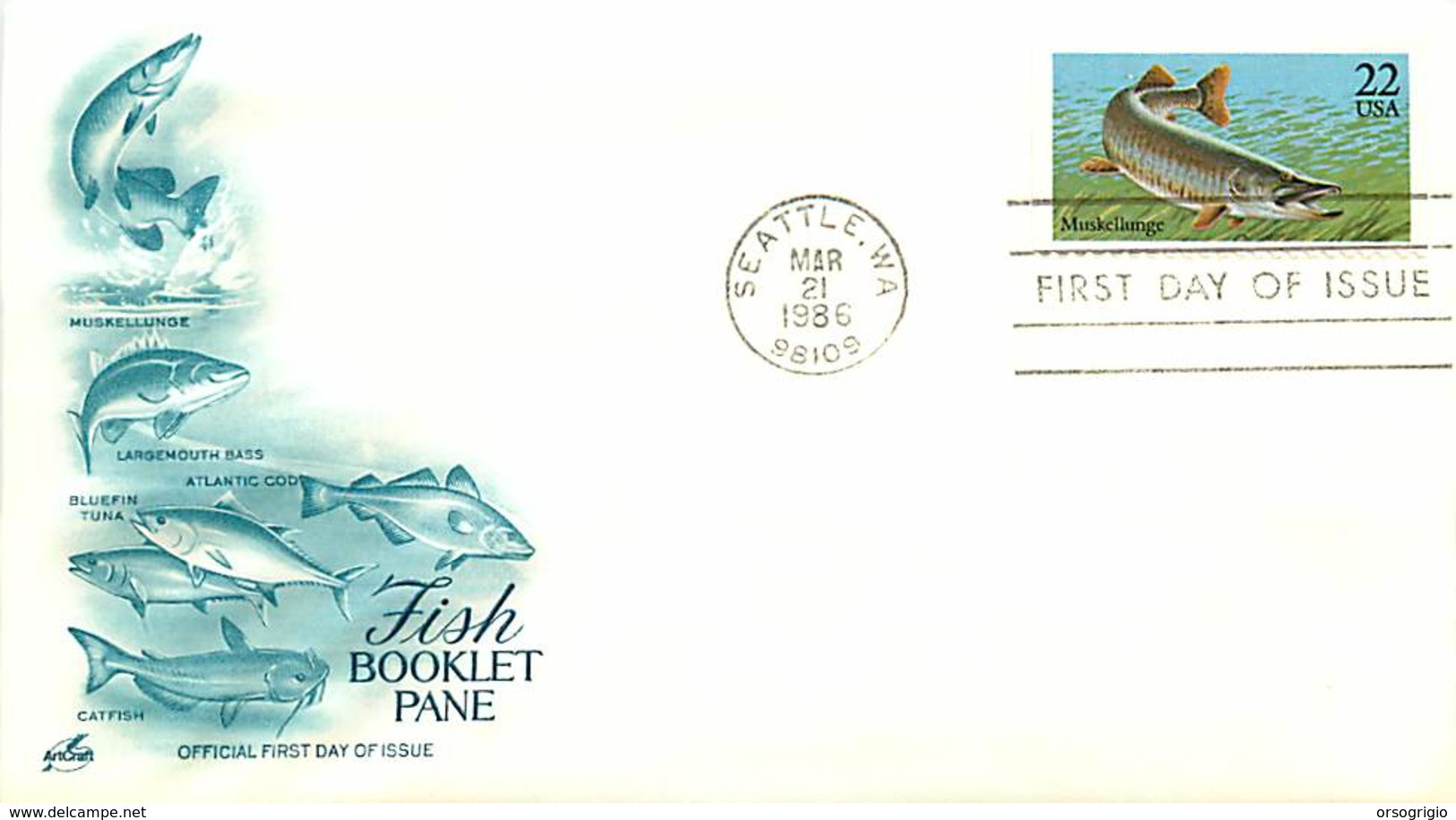 USA - FDC - 1986  SEATTLE  -  FISH  BOOKLET PANE - 1981-1990