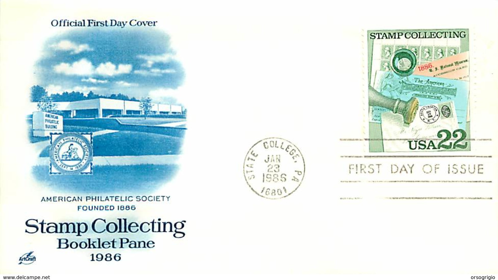 USA - FDC 1986 -  STATE COLLEGE - STAMP COLLECTING - 1981-1990