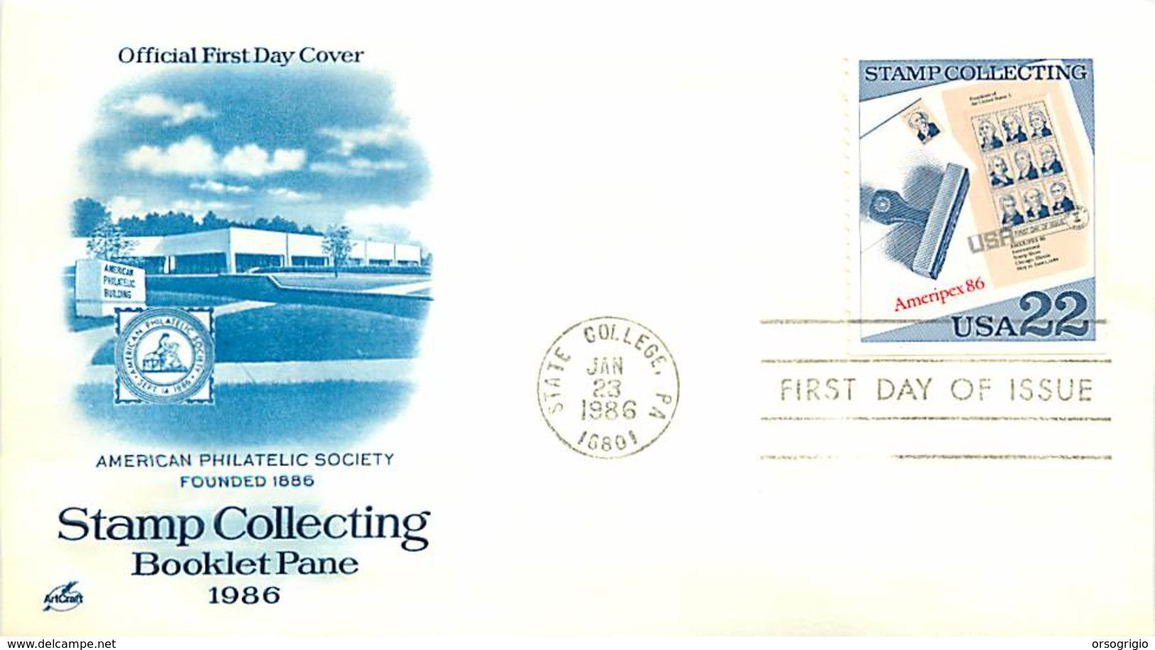 USA - FDC 1986 -  STATE COLLEGE - STAMP COLLECTING - 1981-1990