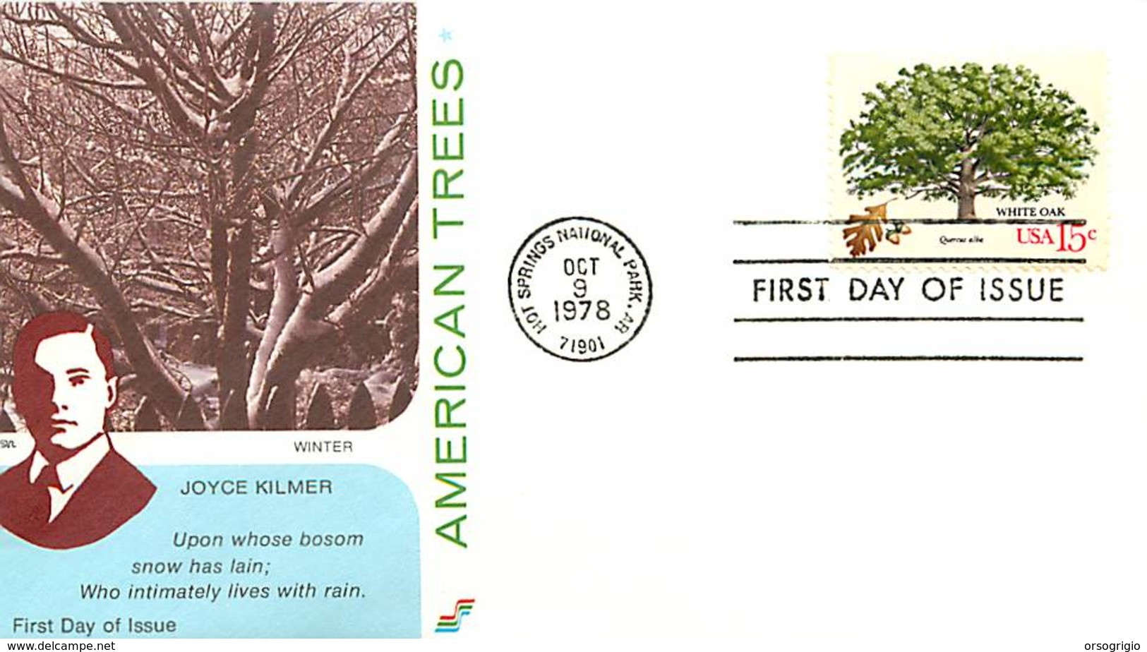 USA - FDC 1978 -  HOT SPRINGS NATIONAL PARK - AMERICAN TREES - 1971-1980