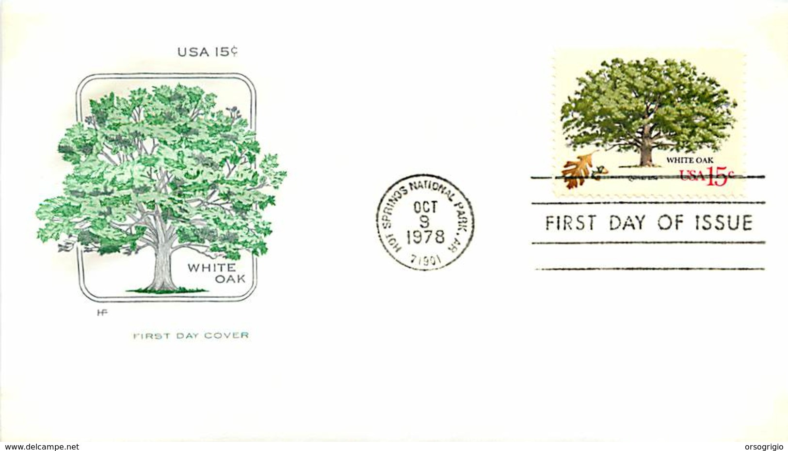 USA - FDC 1978 -  HOT SPRINGS NATIONAL PARK - AMERICAN TREES - 1971-1980