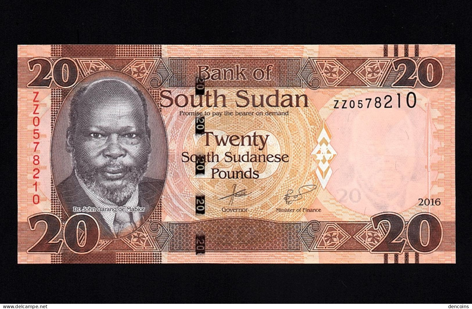 SOUTH SUDAN  P-13b  20 POUNDS  2016  -ZZ-  REPLACEMENT  UNC  NEUF  SIN CIRCULAR - Soudan Du Sud