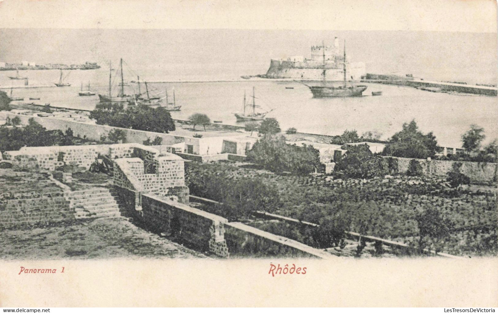 GRECE - Rhodes - Panorama - Le Port - Carte Postale Ancienne - Greece