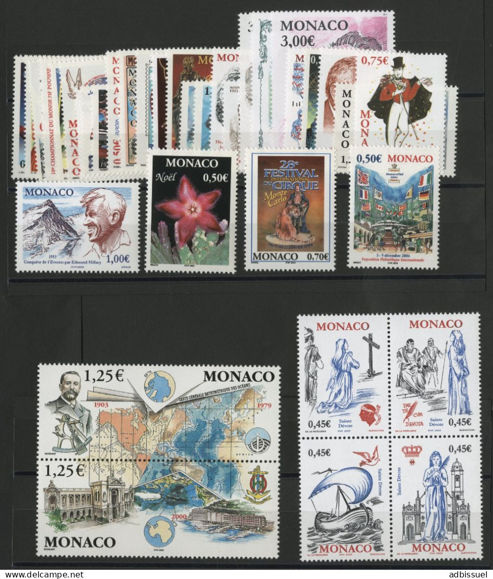 MONACO ANNEE COMPLETE 2003 COTE 116 € Neufs ** (MNH) N° 2382 à 2417 Soit 36 Timbres (voir Description) - Años Completos