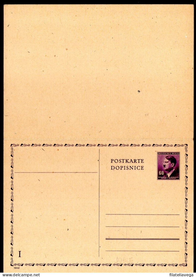 Entero Postal Bohemia Y Moravia Doble - Briefe U. Dokumente