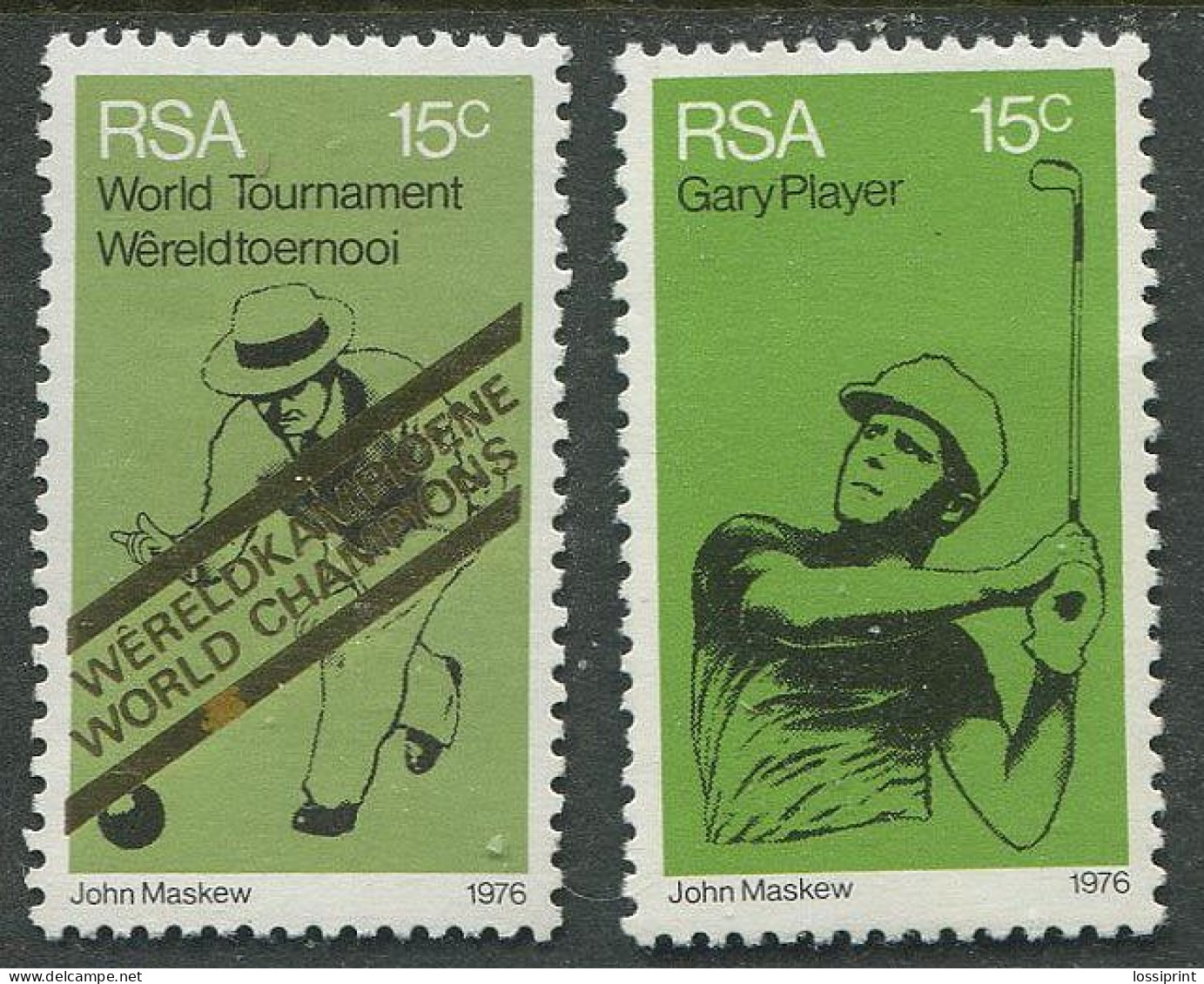 South Africa:Unused Stamps Sport, Golf, World Tournament, Overprint, 1976, MNH - Nuevos