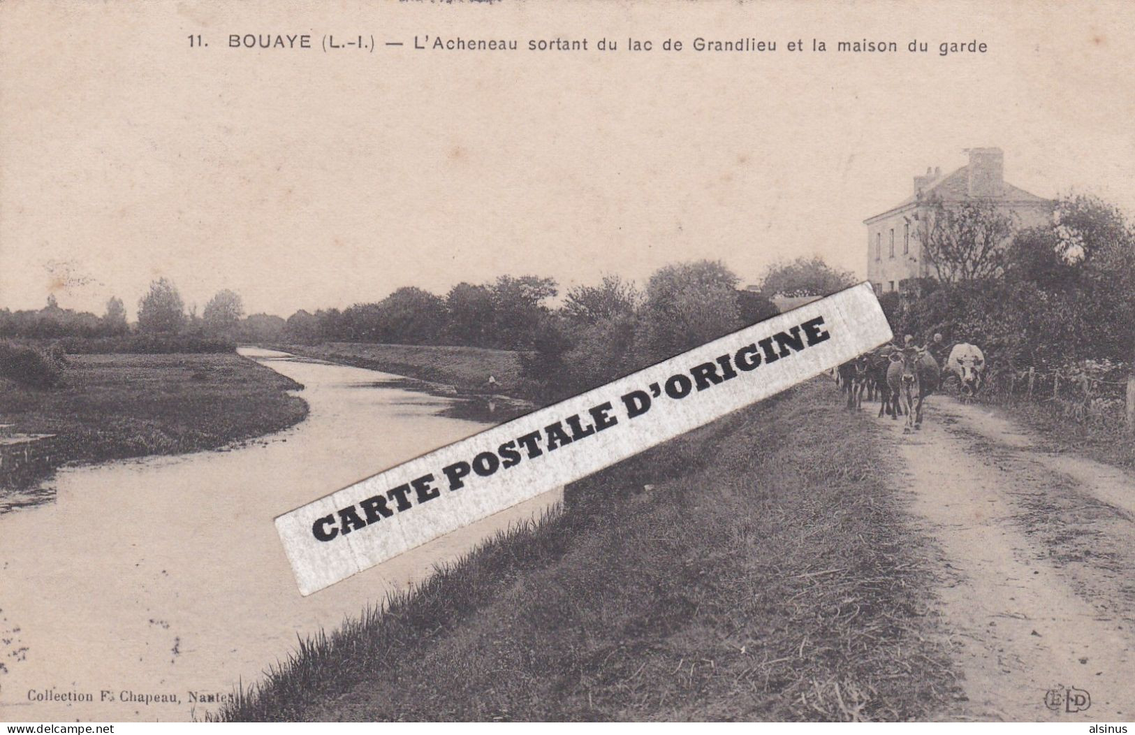 44 - BOUAYE - L'ACHENEAU SORTANT DU LAC DE GRANDLIEU - MAISON DU GARDE - Bouaye