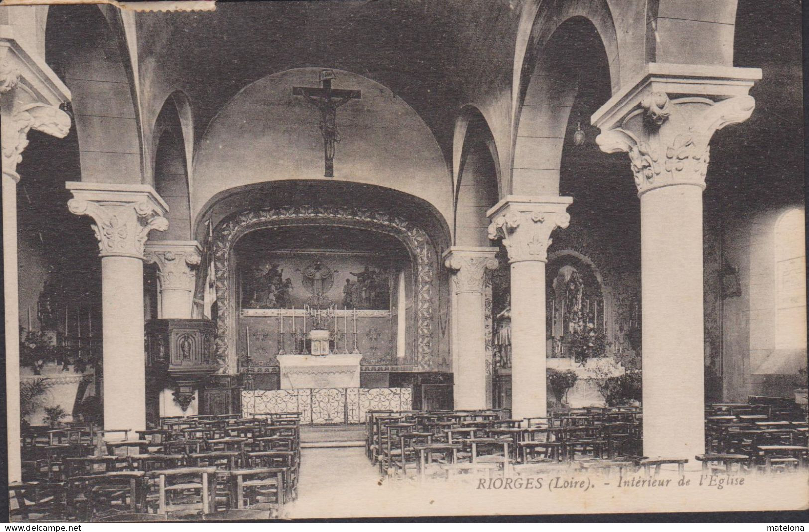 42 - LOIRE RIORGES INTERIEUR DE L'EGLISE - Riorges