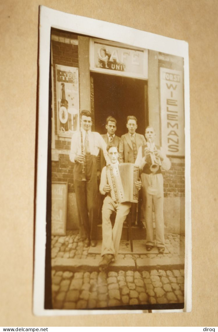 Superbe Ancienne Carte Photo,RARE,région De Rochefort,café ? Musiciens - Rochefort